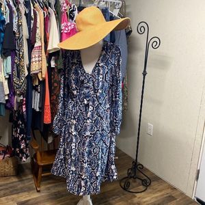 NWT Cheztu Snake Print Satin Dress